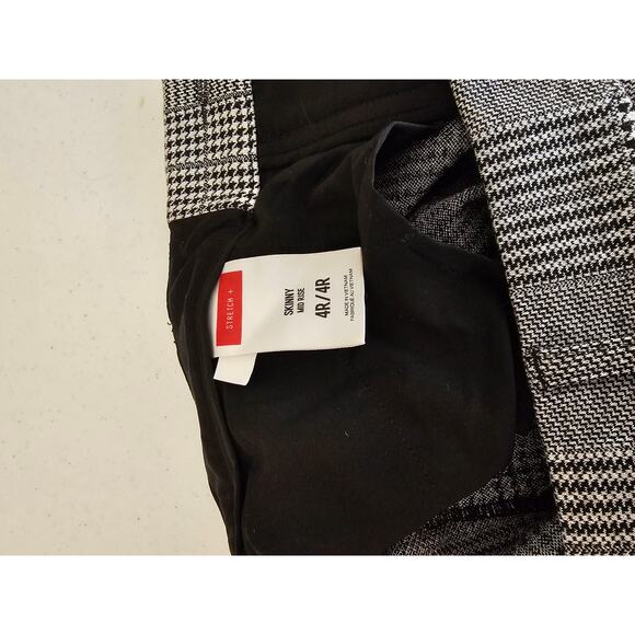 Express Womens Sz 4 Skinny Fit Mid Rise Dress Pants White Black Red Stripe - Picture 5 of 5